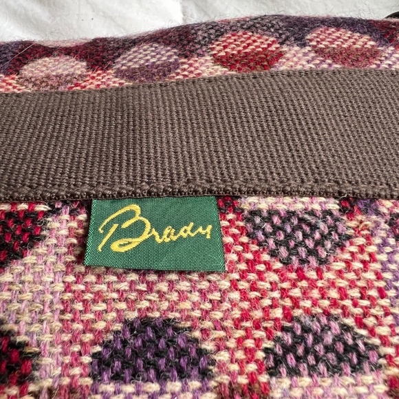 MELIN TREGWYNT Crossbody Bag Tapestry Wool Purple Brown Leather Bottom Brady - Picture 8 of 11